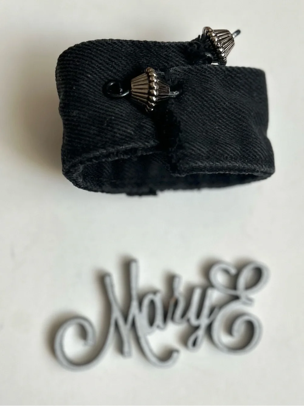 Black denim jeans cuff